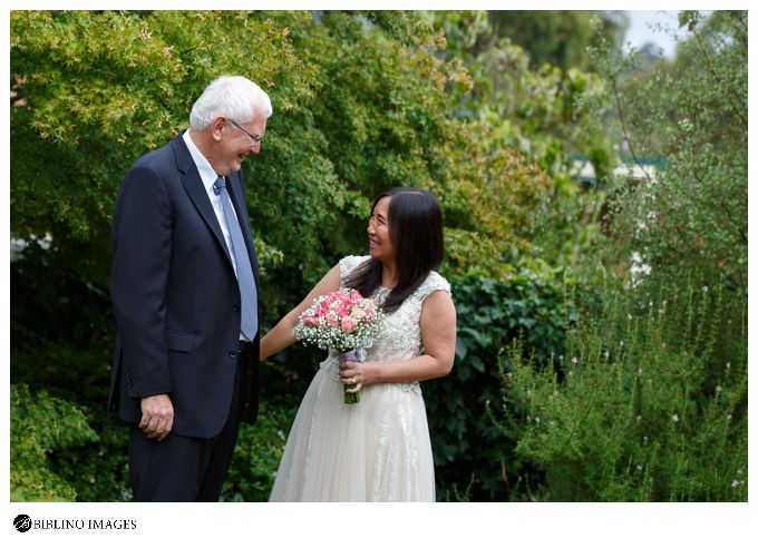 happy bride groom after their cememony