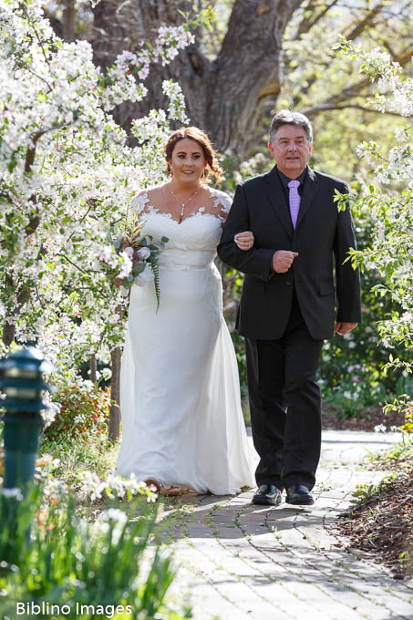 Father and bride during Carrington Inn wedding